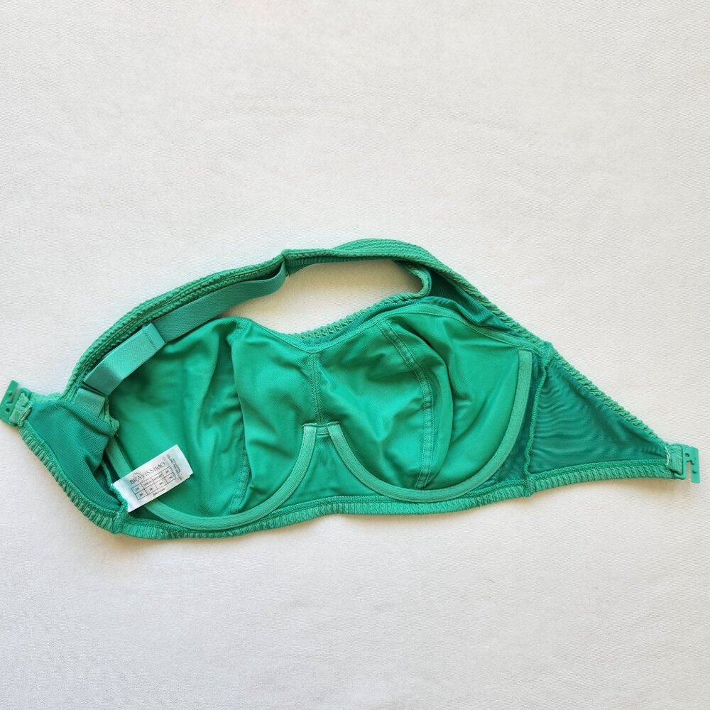 Bravissimo Textured Green Bikini Set One Shoulder Top Summer Pool Beach Swim - Picture 5 of 7